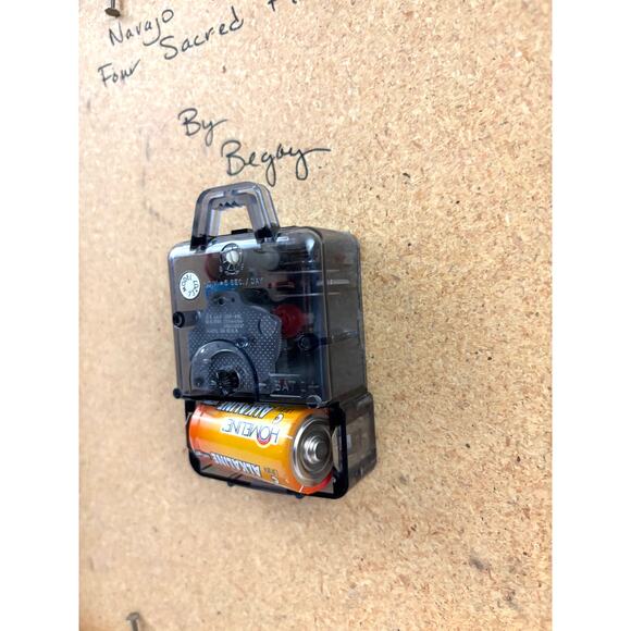 Vintage Four Sacred Plants Native American Sandstone Clock Sand Painting Begay - Picture 16 of 16